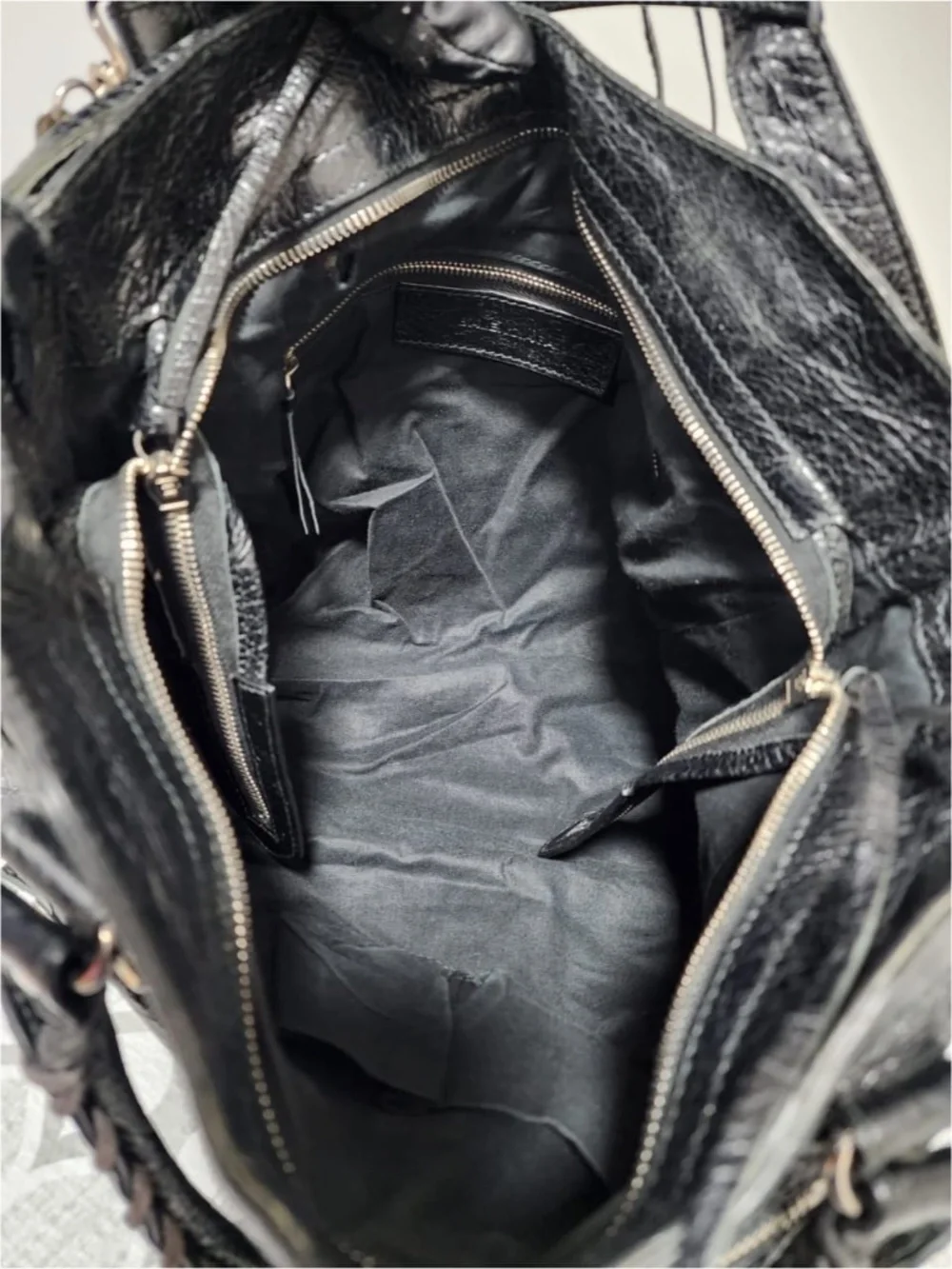 Authentic Balenciaga Motocross Classic Velo Satchel Bag Black